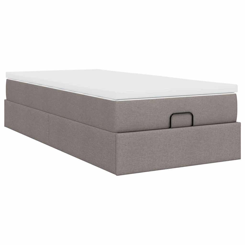 Οθωμανικό κρεβάτι με στρώμα Taupe 100x200cm ύφασμα
