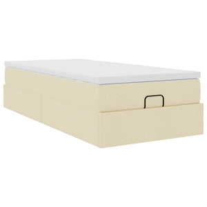 Οθωμανικό κρεβάτι με στρώμα Cream 100x200cm ύφασμα