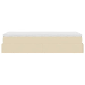 Οθωμανικό κρεβάτι με στρώμα Cream 100x200cm ύφασμα