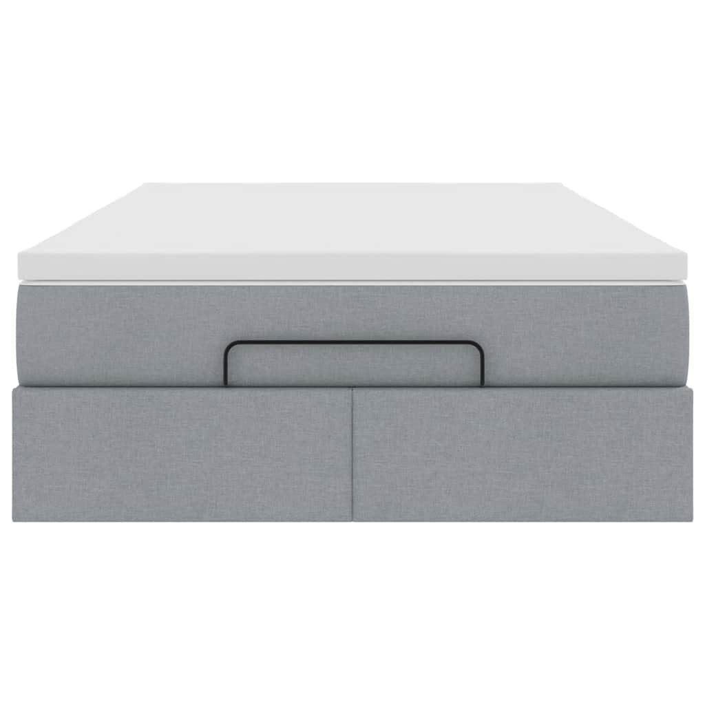 Οθωμανικό κρεβάτι με στρώμα ανοιχτό γκρι 120x190 cm ύφασμα - Pakobazaar