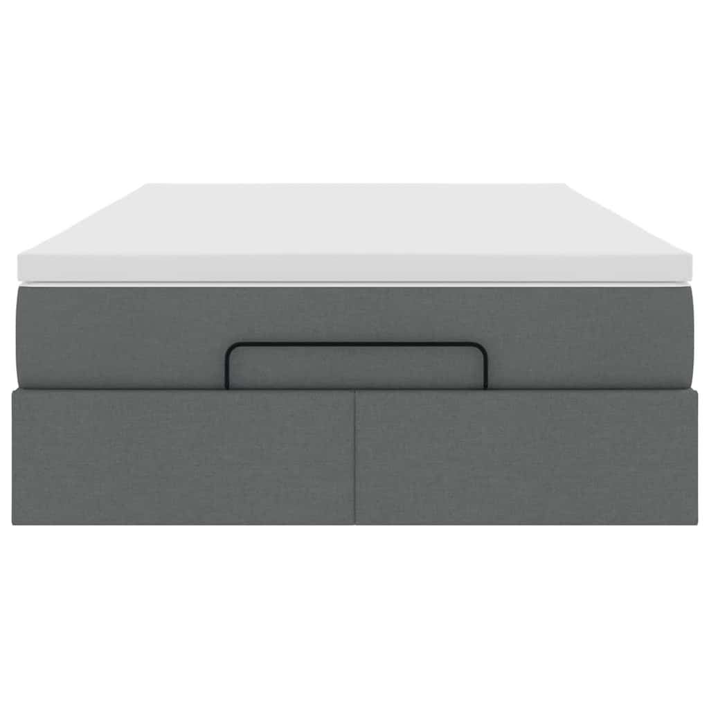 Οθωμανικό κρεβάτι με στρώμα Σκούρο γκρι 120x190 cm Ύφασμα - Pakobazaar