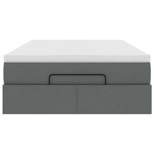 Οθωμανικό κρεβάτι με στρώμα Σκούρο γκρι 120x190 cm Ύφασμα - Pakobazaar
