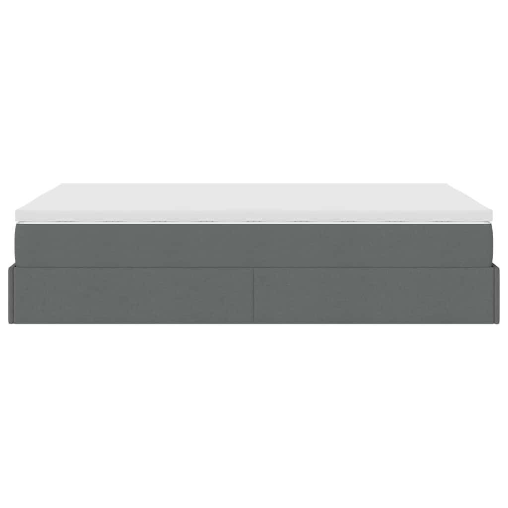 Οθωμανικό κρεβάτι με στρώμα Σκούρο γκρι 120x190 cm Ύφασμα - Pakobazaar