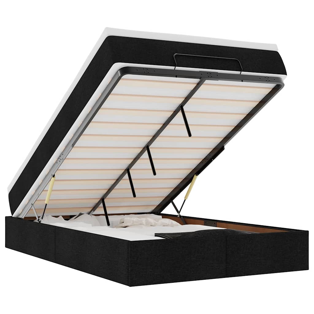 Οθωμανικό κρεβάτι με στρώμα Μαύρο 120x190 cm Ύφασμα