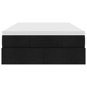 Οθωμανικό κρεβάτι με στρώμα Μαύρο 120x190 cm Ύφασμα