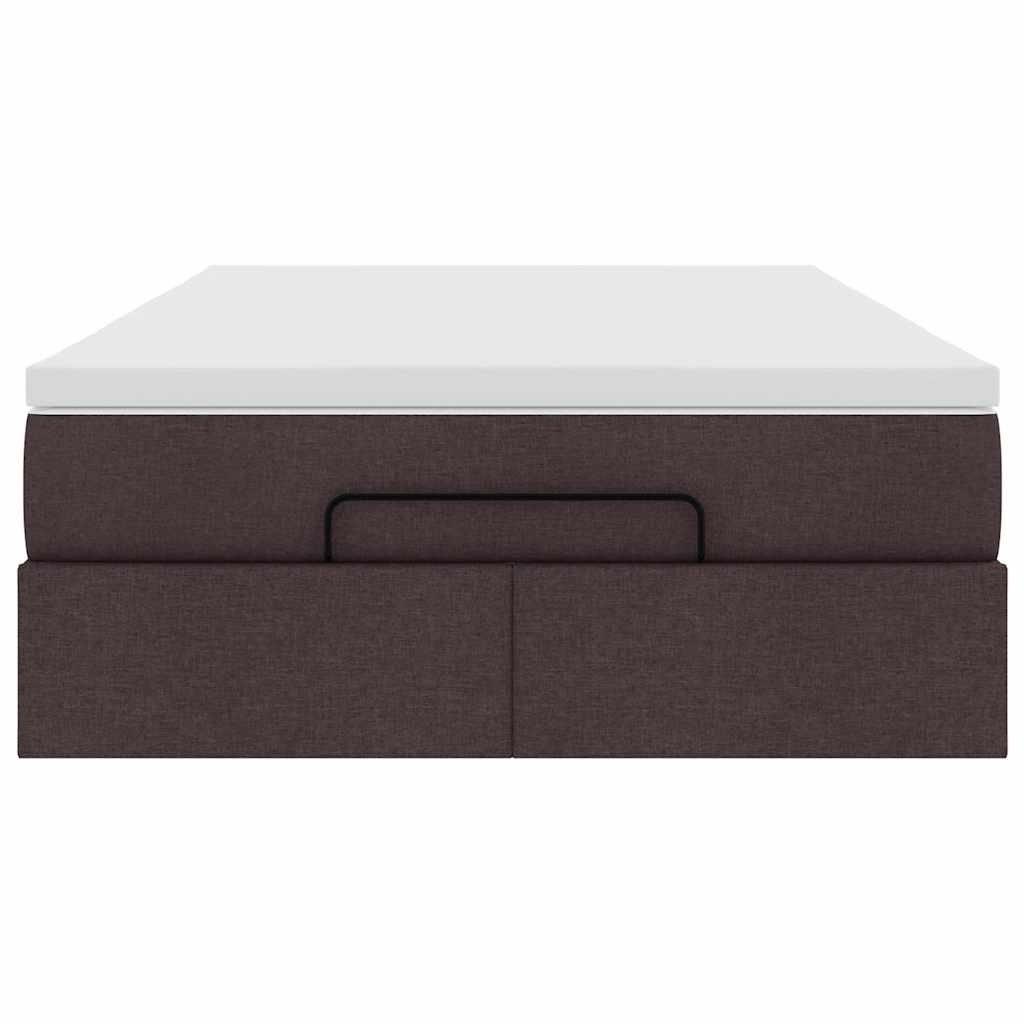 Οθωμανικό κρεβάτι με στρώμα Σκούρο καφέ 120x190 cm Ύφασμα