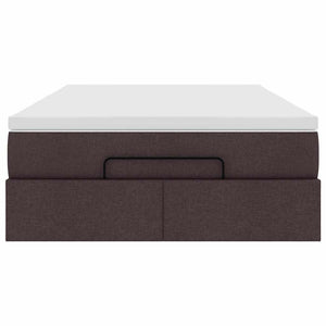 Οθωμανικό κρεβάτι με στρώμα Σκούρο καφέ 120x190 cm Ύφασμα