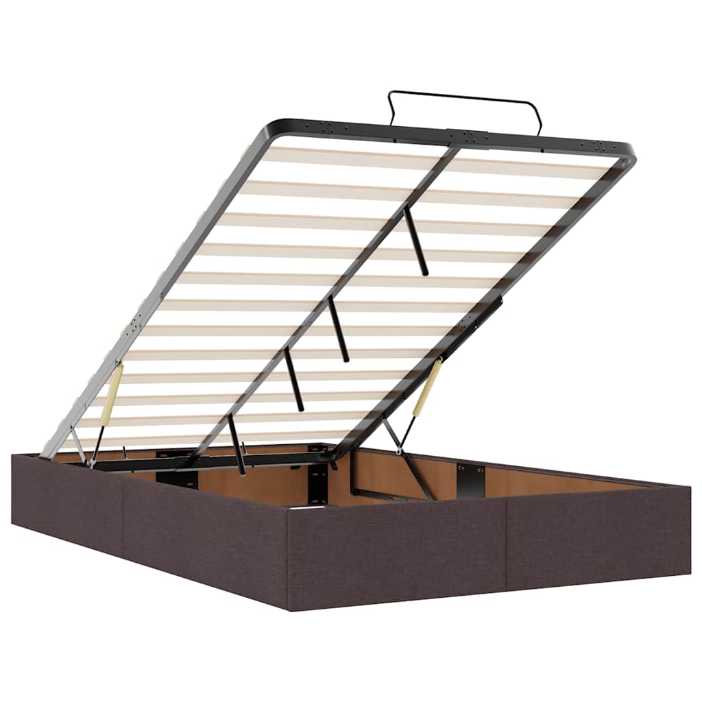 Οθωμανικό κρεβάτι με στρώμα Σκούρο καφέ 120x190 cm Ύφασμα