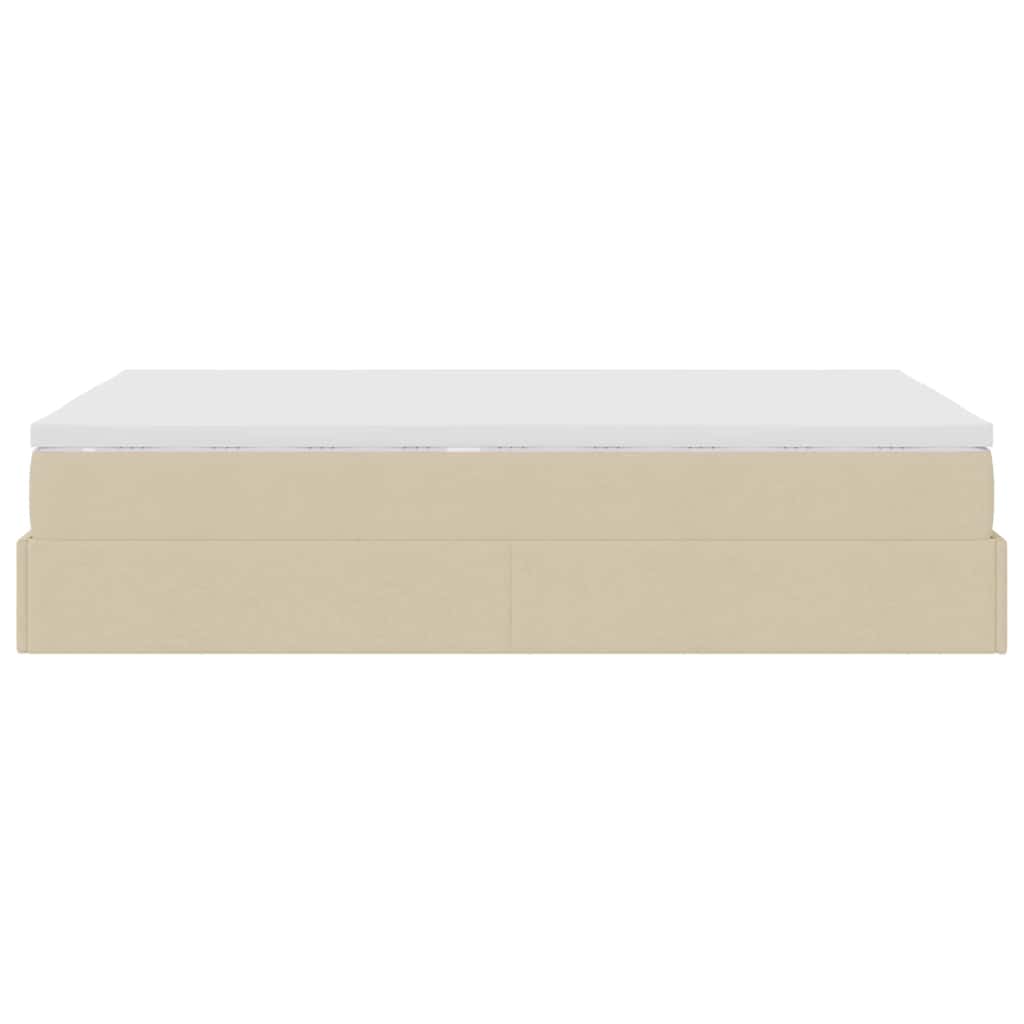 Οθωμανικό κρεβάτι με στρώμα Creme 120x190 cm Ύφασμα