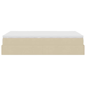 Οθωμανικό κρεβάτι με στρώμα Creme 120x190 cm Ύφασμα