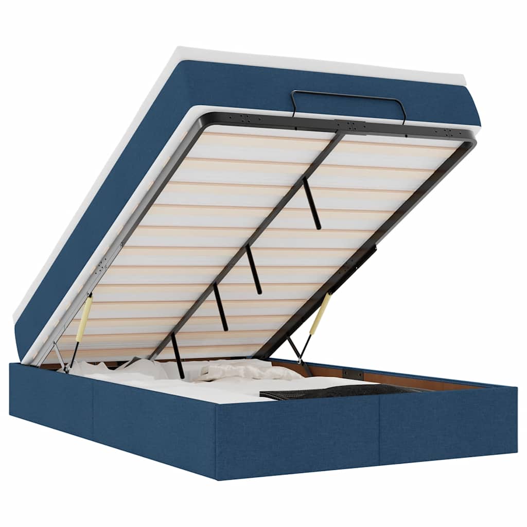 Οθωμανικό κρεβάτι με στρώμα μπλε 120x190 cm ύφασμα - Pakobazaar