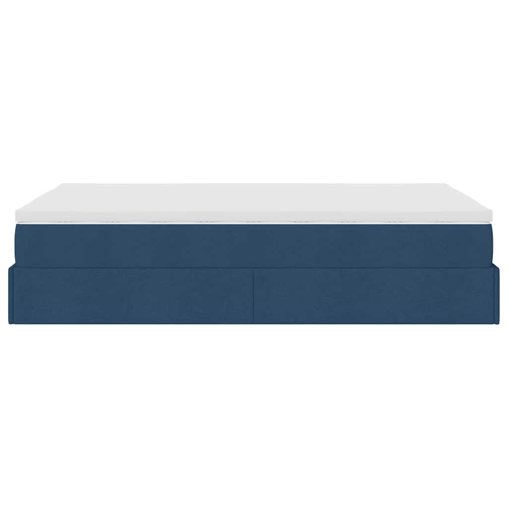 Οθωμανικό κρεβάτι με στρώμα μπλε 120x190 cm ύφασμα - Pakobazaar