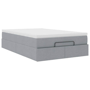 Οθωμανικό κρεβάτι με στρώμα ανοιχτό γκρι 120x200cm ύφασμα - Pakobazaar