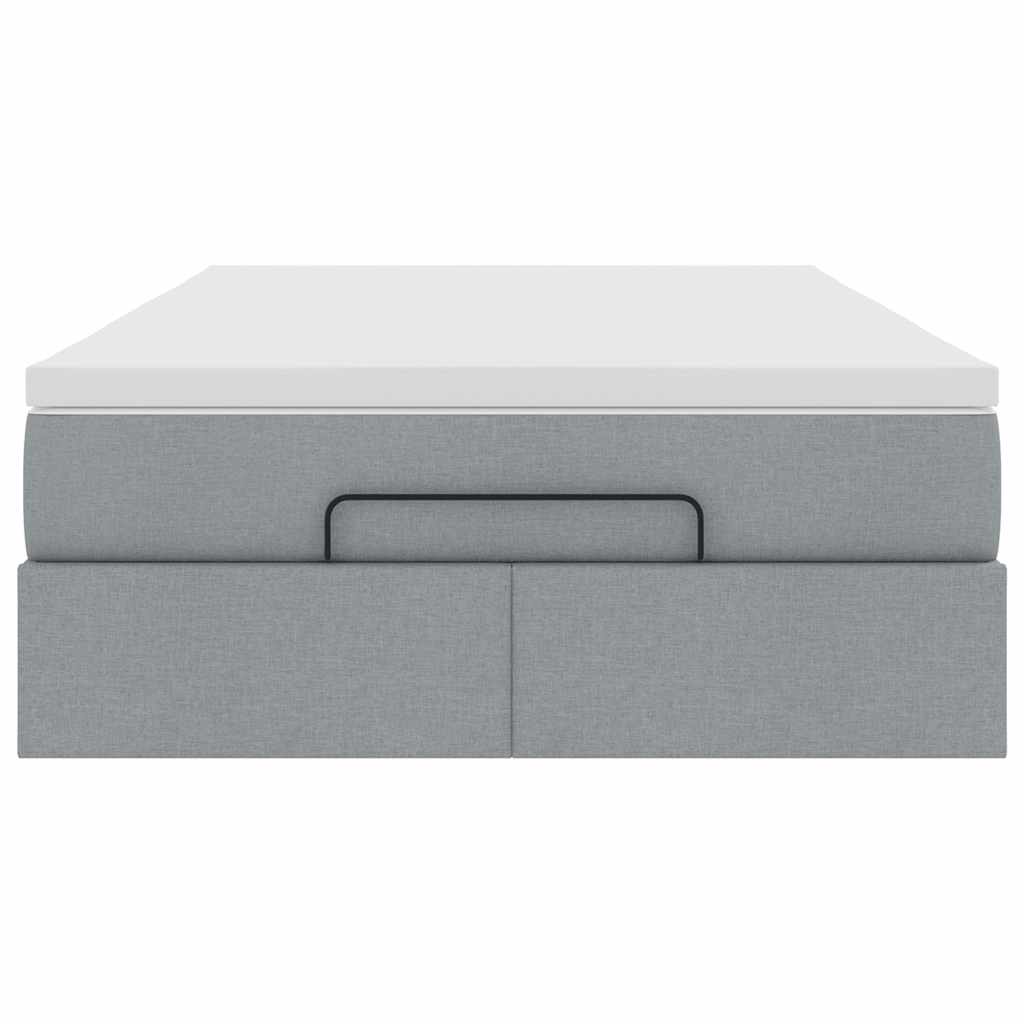 Οθωμανικό κρεβάτι με στρώμα ανοιχτό γκρι 120x200cm ύφασμα - Pakobazaar