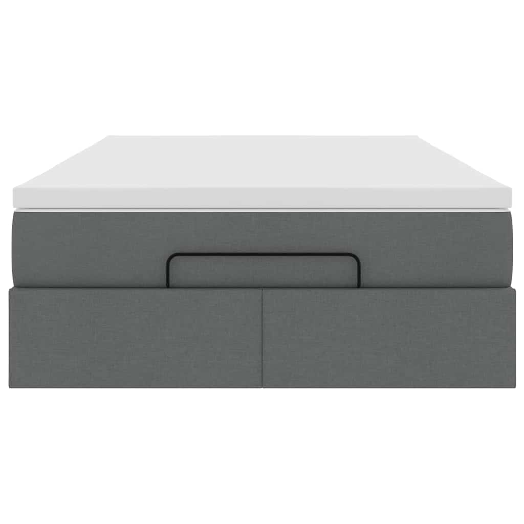 Οθωμανικό κρεβάτι με στρώμα Σκούρο γκρι 120x200cm ύφασμα - Pakobazaar