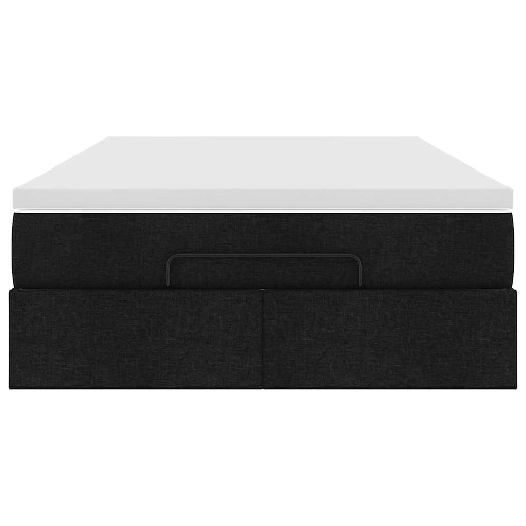 Οθωμανικό κρεβάτι με στρώμα Μαύρο 120x200cm Ύφασμα - Pakobazaar