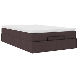 Ottoman Κρεβάτι με Στρώμα Σκούρο Καφέ 120x200cm Ύφασμα - Pakobazaar