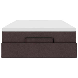 Ottoman Κρεβάτι με Στρώμα Σκούρο Καφέ 120x200cm Ύφασμα - Pakobazaar