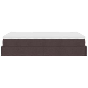 Ottoman Κρεβάτι με Στρώμα Σκούρο Καφέ 120x200cm Ύφασμα - Pakobazaar