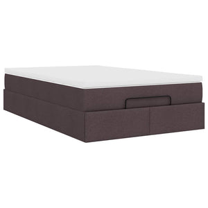 Ottoman Κρεβάτι με Στρώμα Σκούρο Καφέ 120x200cm Ύφασμα - Pakobazaar