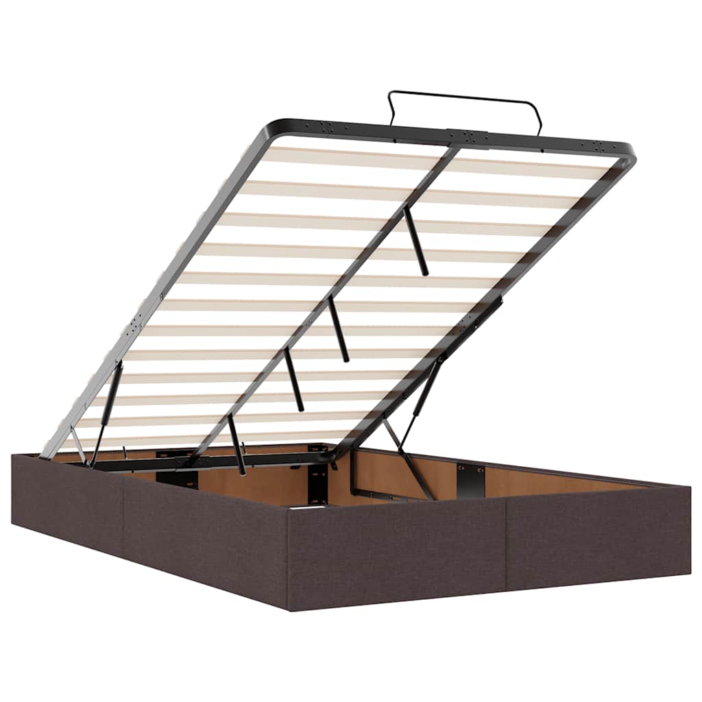 Ottoman Κρεβάτι με Στρώμα Σκούρο Καφέ 120x200cm Ύφασμα