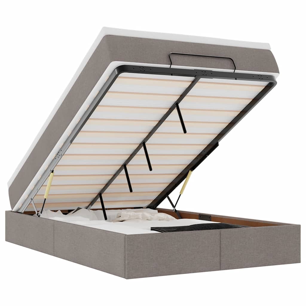 Οθωμανικό κρεβάτι με στρώμα Taupe 120x200cm ύφασμα - Pakobazaar