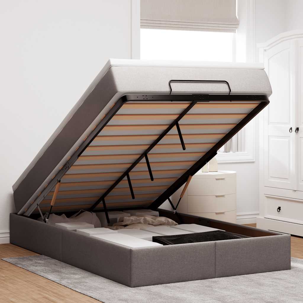 Οθωμανικό κρεβάτι με στρώμα Taupe 120x200cm ύφασμα - Pakobazaar