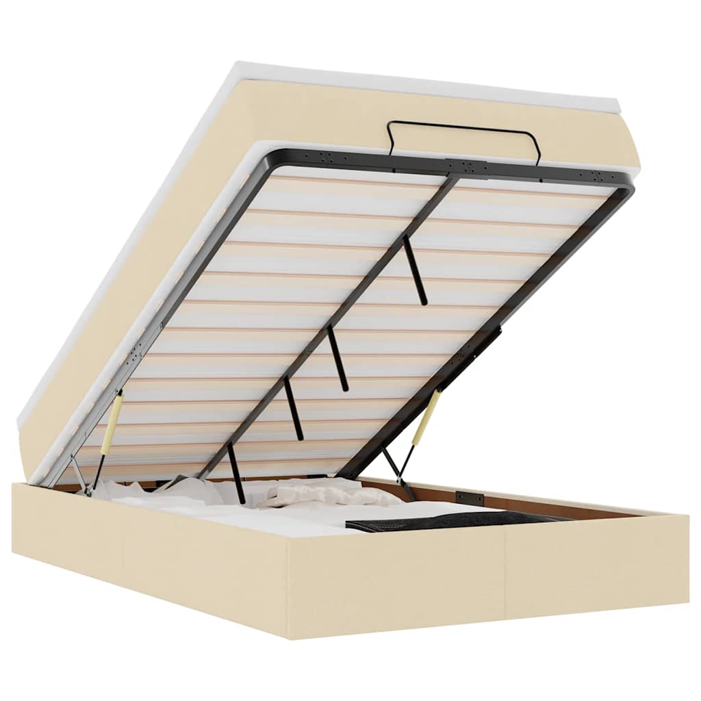 Οθωμανικό κρεβάτι με στρώμα Cream 120x200cm ύφασμα