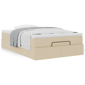 Οθωμανικό κρεβάτι με στρώμα Cream 120x200cm ύφασμα