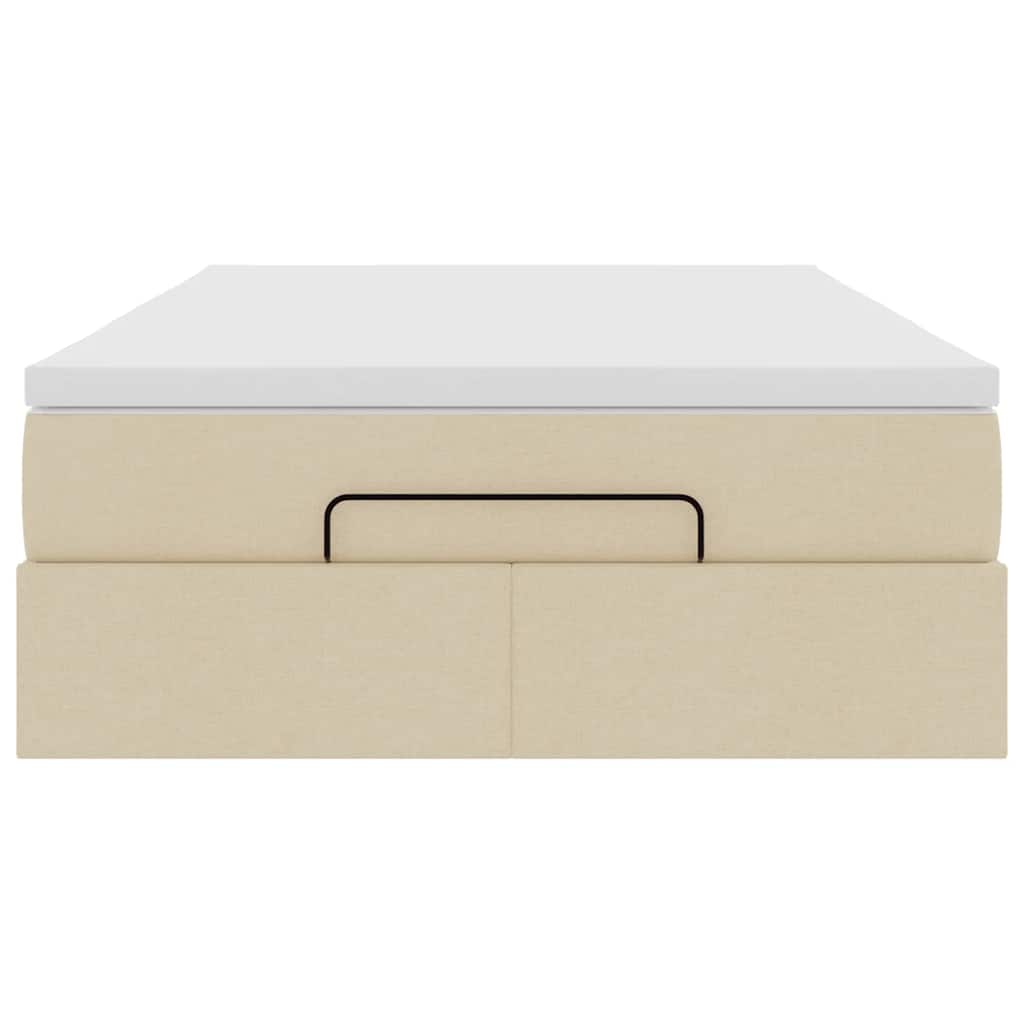 Οθωμανικό κρεβάτι με στρώμα Cream 120x200cm ύφασμα