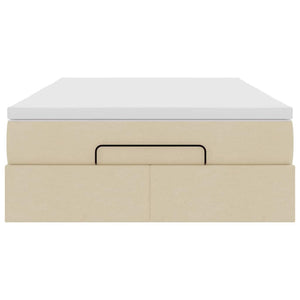 Οθωμανικό κρεβάτι με στρώμα Cream 120x200cm ύφασμα