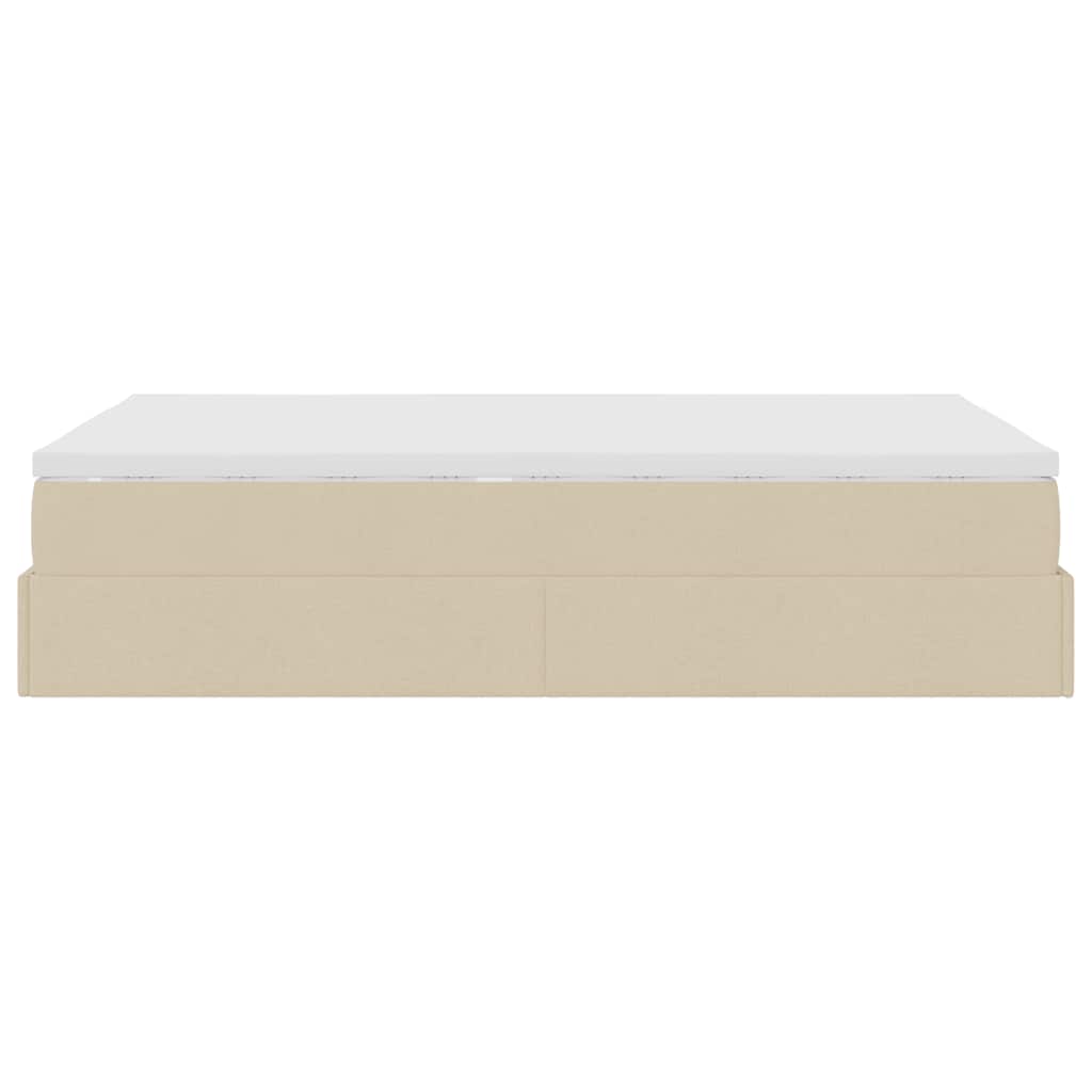 Οθωμανικό κρεβάτι με στρώμα Cream 120x200cm ύφασμα