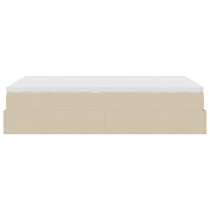 Οθωμανικό κρεβάτι με στρώμα Cream 120x200cm ύφασμα