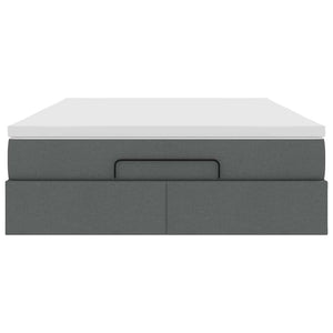 Οθωμανικό κρεβάτι με στρώμα σκούρο γκρι 140x190cm ύφασμα