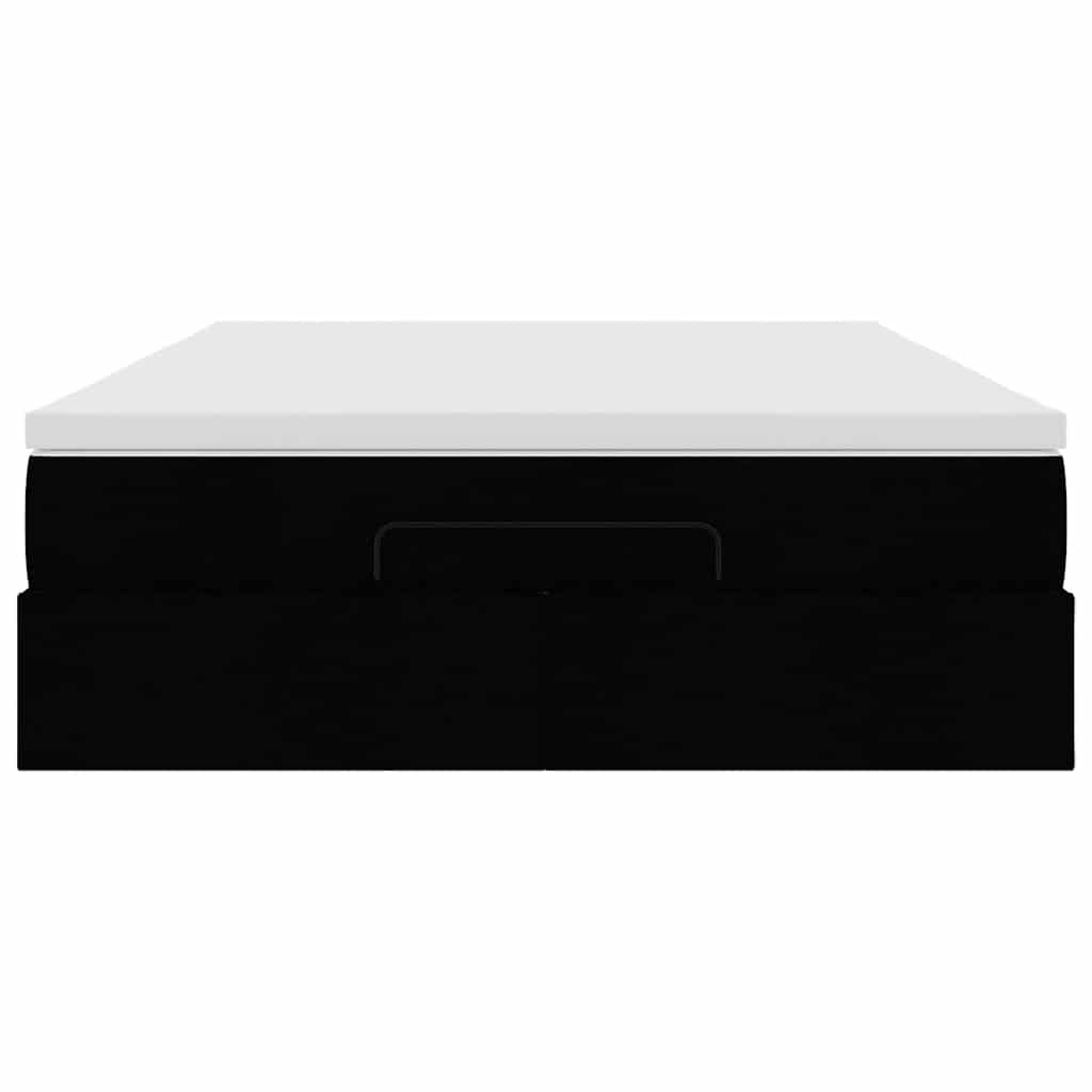 Οθωμανικό κρεβάτι με στρώμα Μαύρο 140x190cm Ύφασμα - Pakobazaar