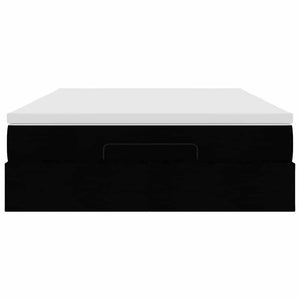 Οθωμανικό κρεβάτι με στρώμα Μαύρο 140x190cm Ύφασμα - Pakobazaar