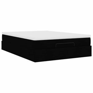 Οθωμανικό κρεβάτι με στρώμα Μαύρο 140x190cm Ύφασμα - Pakobazaar
