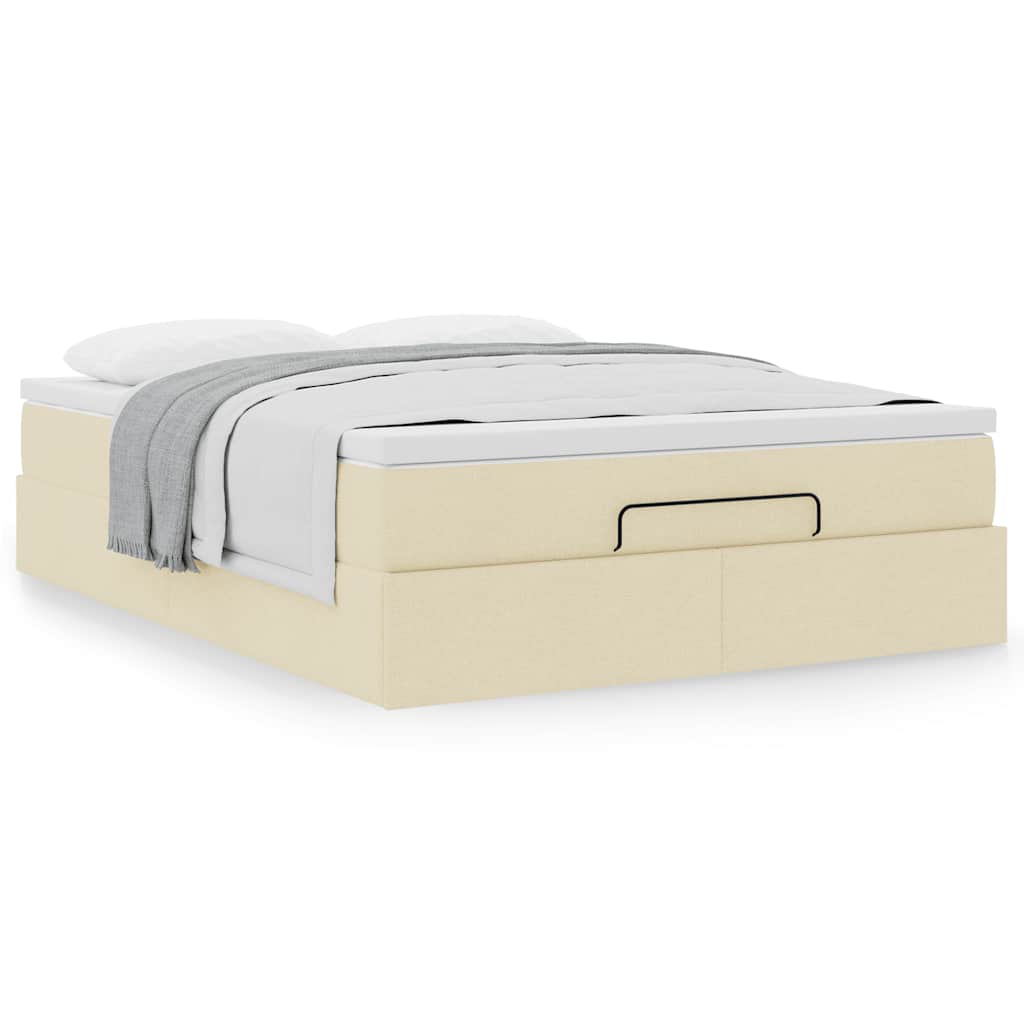 Οθωμανικό κρεβάτι με στρώμα Cream 140x190cm ύφασμα - Pakobazaar