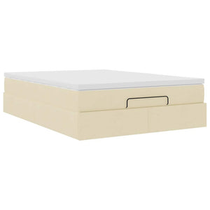 Οθωμανικό κρεβάτι με στρώμα Cream 140x190cm ύφασμα - Pakobazaar