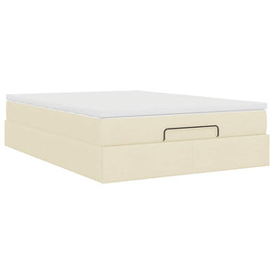 Οθωμανικό κρεβάτι με στρώμα Cream 140x190cm ύφασμα - Pakobazaar