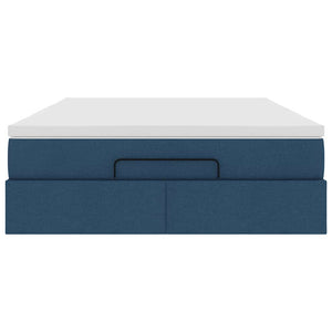 Οθωμανικό κρεβάτι με στρώμα μπλε 140x190cm ύφασμα