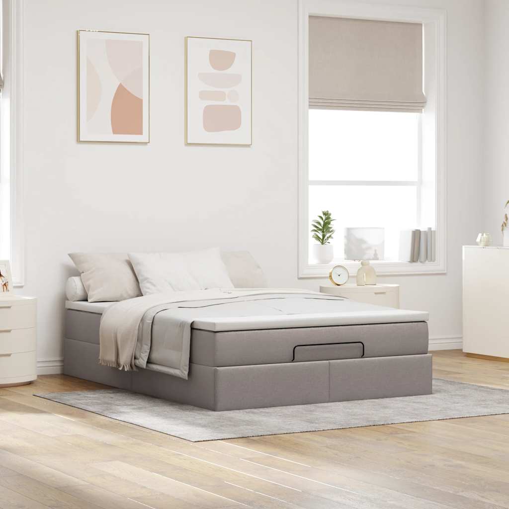 Οθωμανικό κρεβάτι με στρώμα Taupe 140x200cm ύφασμα