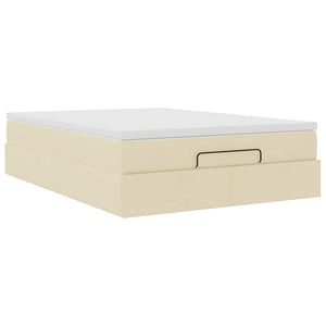 Οθωμανικό κρεβάτι με στρώμα Cream 140x200cm ύφασμα