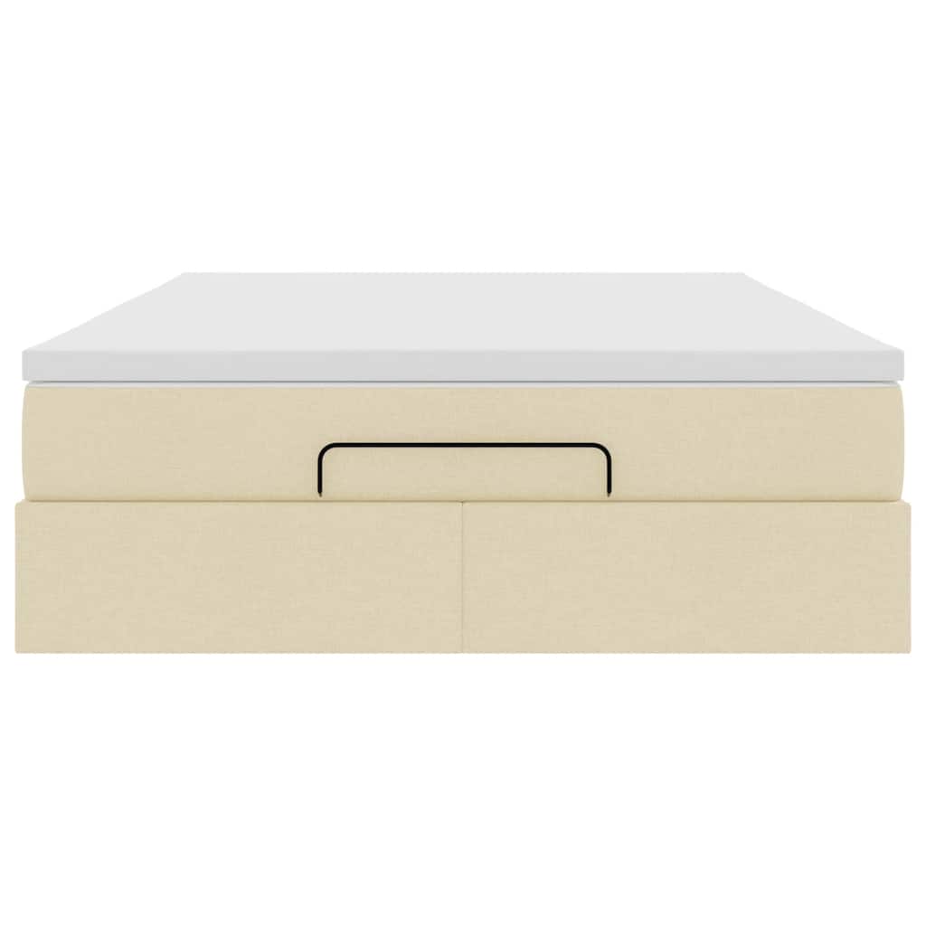 Οθωμανικό κρεβάτι με στρώμα Cream 140x200cm ύφασμα