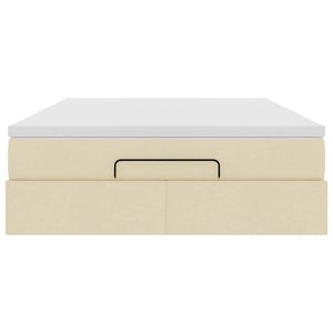 Οθωμανικό κρεβάτι με στρώμα Cream 140x200cm ύφασμα