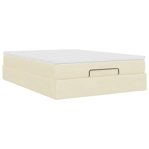 Οθωμανικό κρεβάτι με στρώμα Cream 140x200cm ύφασμα