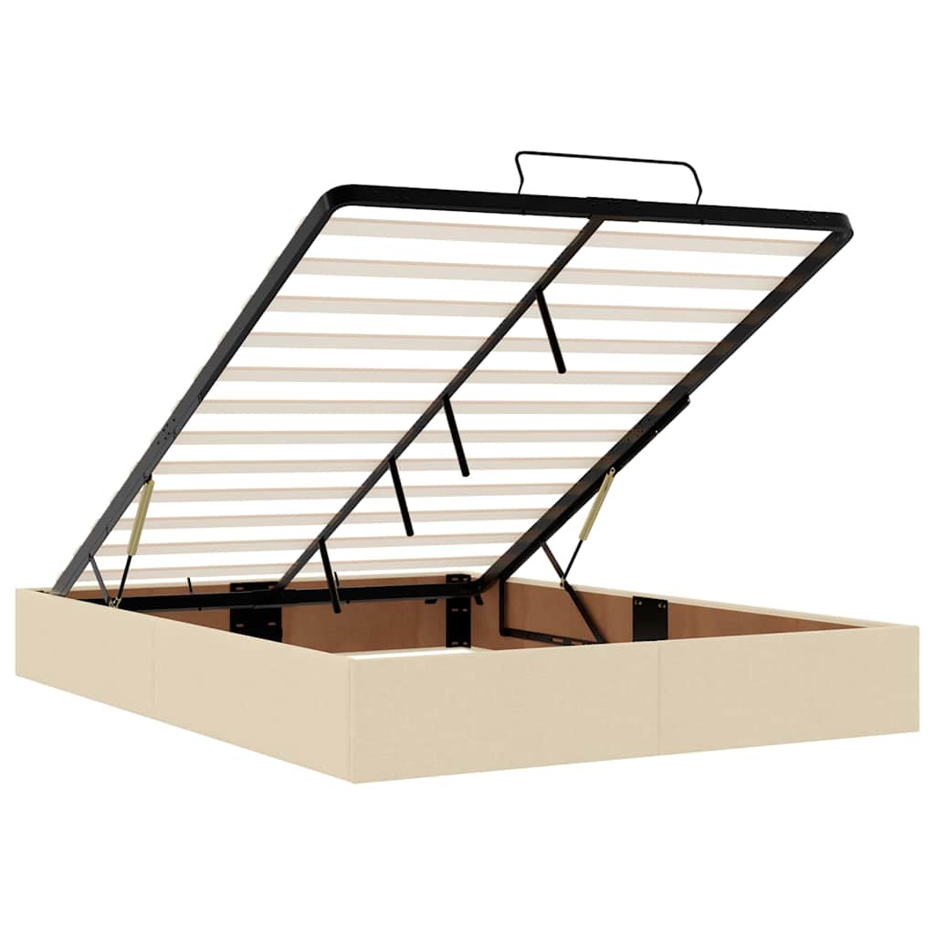 Οθωμανικό κρεβάτι με στρώμα Cream 140x200cm ύφασμα