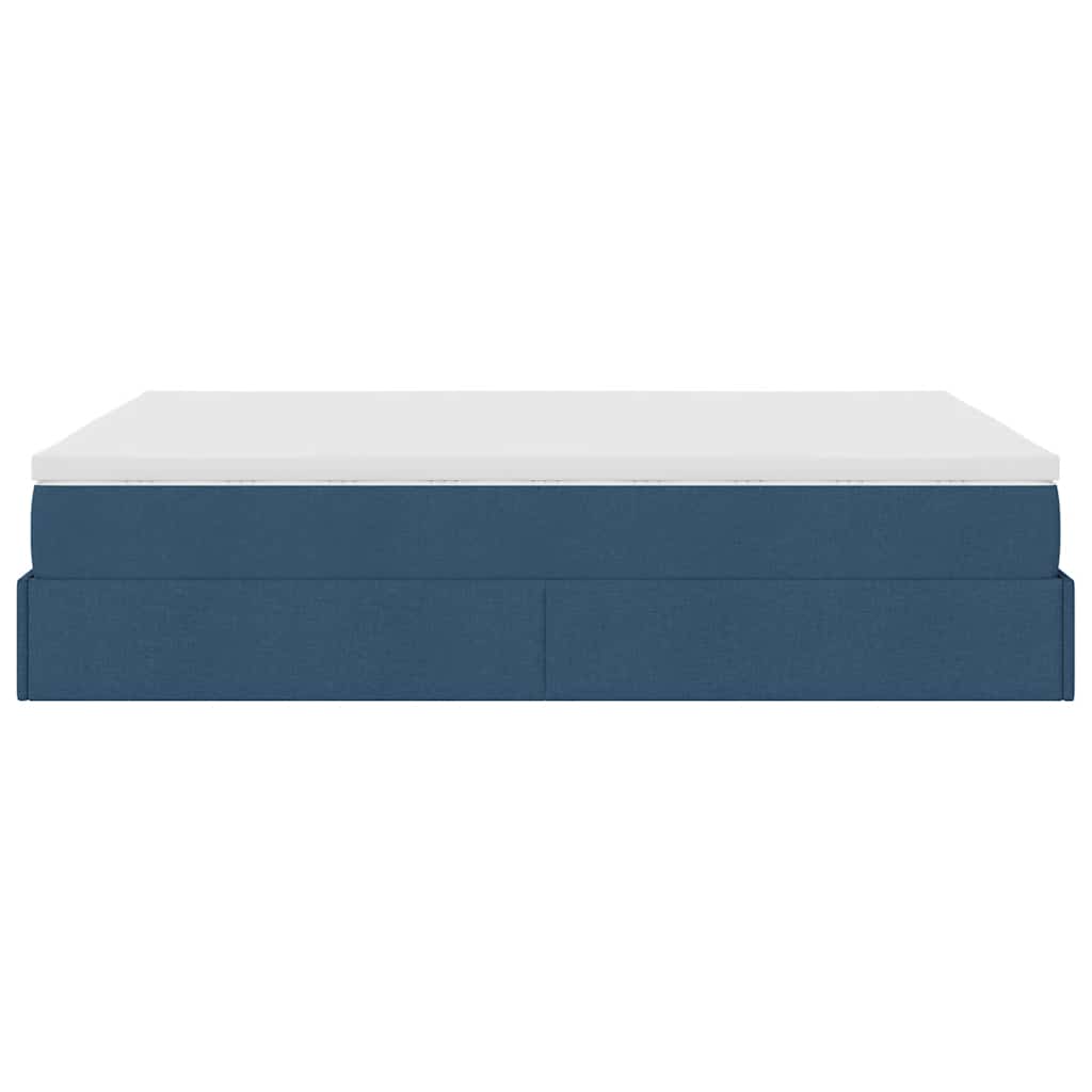 Οθωμανικό κρεβάτι με στρώμα μπλε 140x200cm ύφασμα