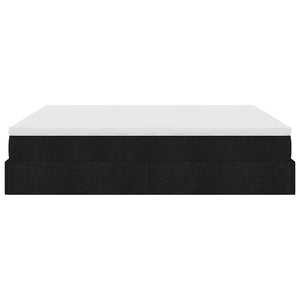 Οθωμανικό κρεβάτι με στρώμα Μαύρο 160x200cm Ύφασμα - Pakobazaar