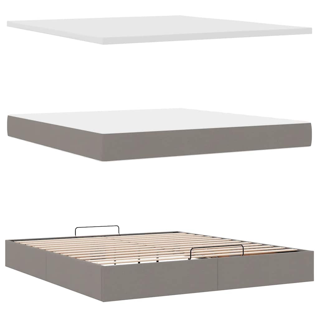 Οθωμανικό κρεβάτι με στρώμα Taupe 160x200cm ύφασμα - Pakobazaar